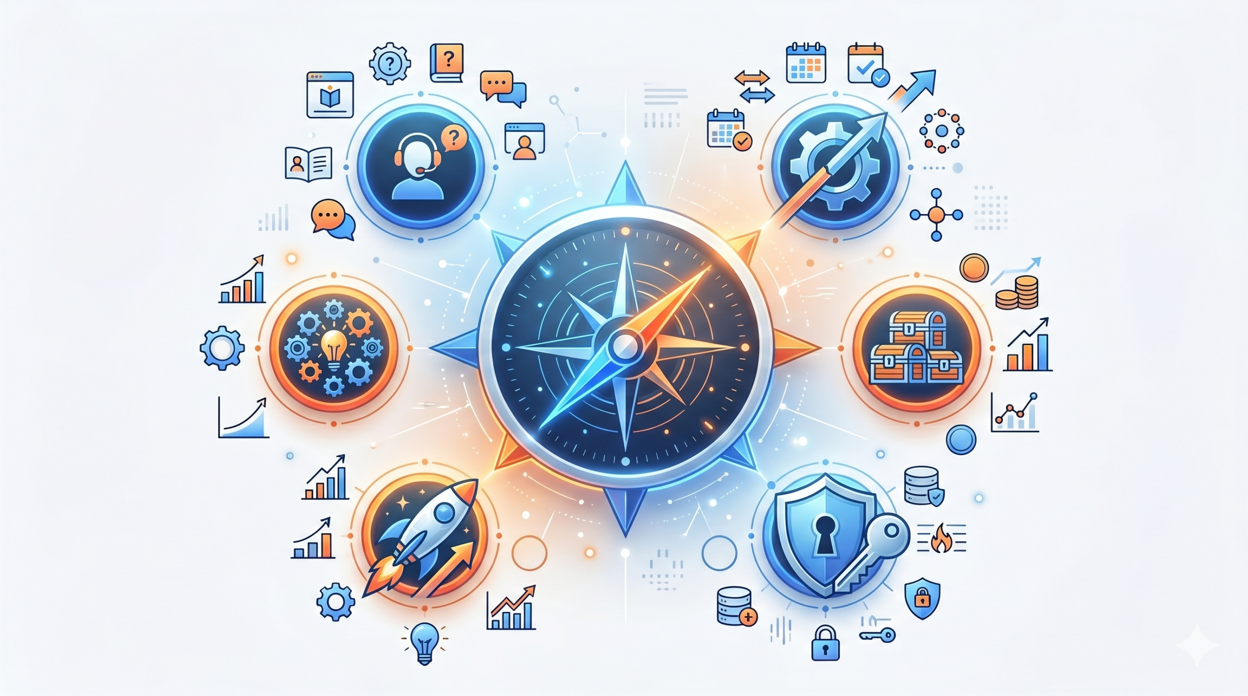 AIツール選定の5つの判断軸を表すコンセプトイラスト