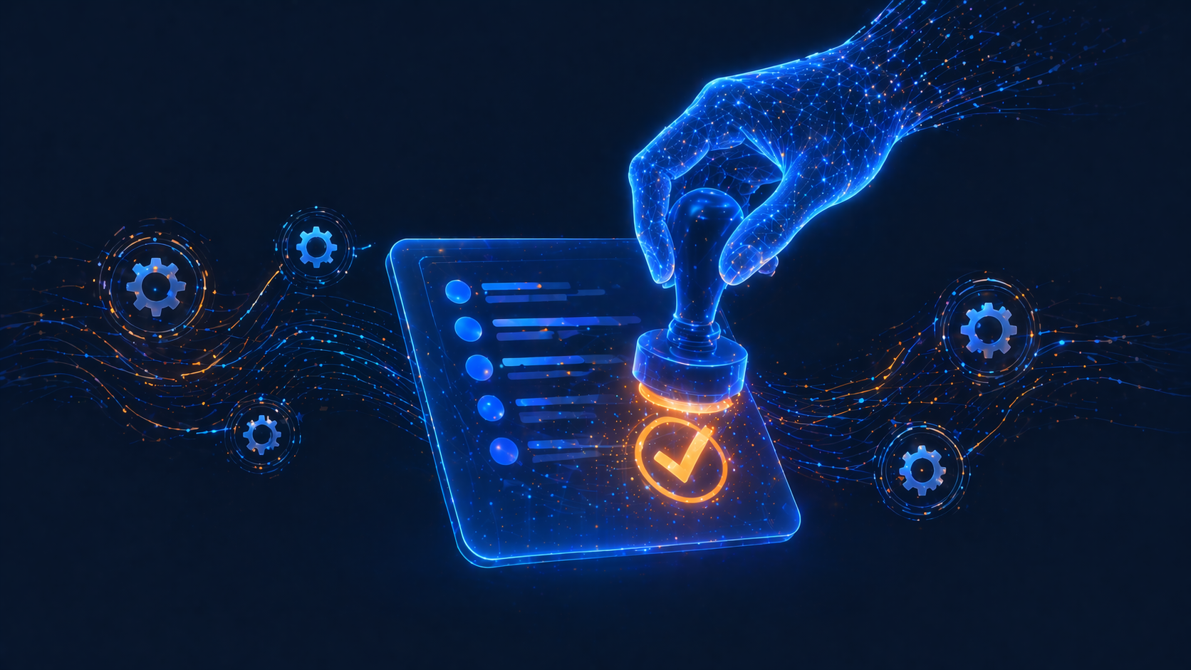 AIが提示した実行計画を人間がチェックボックスで承認する様子のイメージ