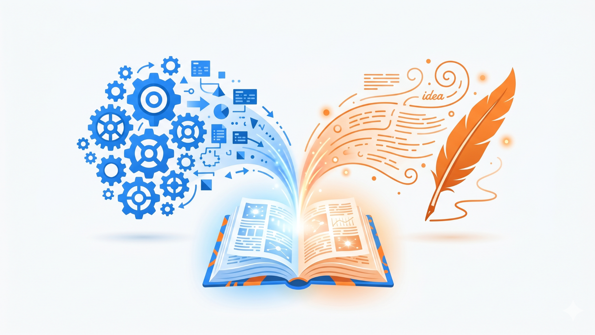 AI下書きと人間の加筆が組み合わさる分業のイメージ