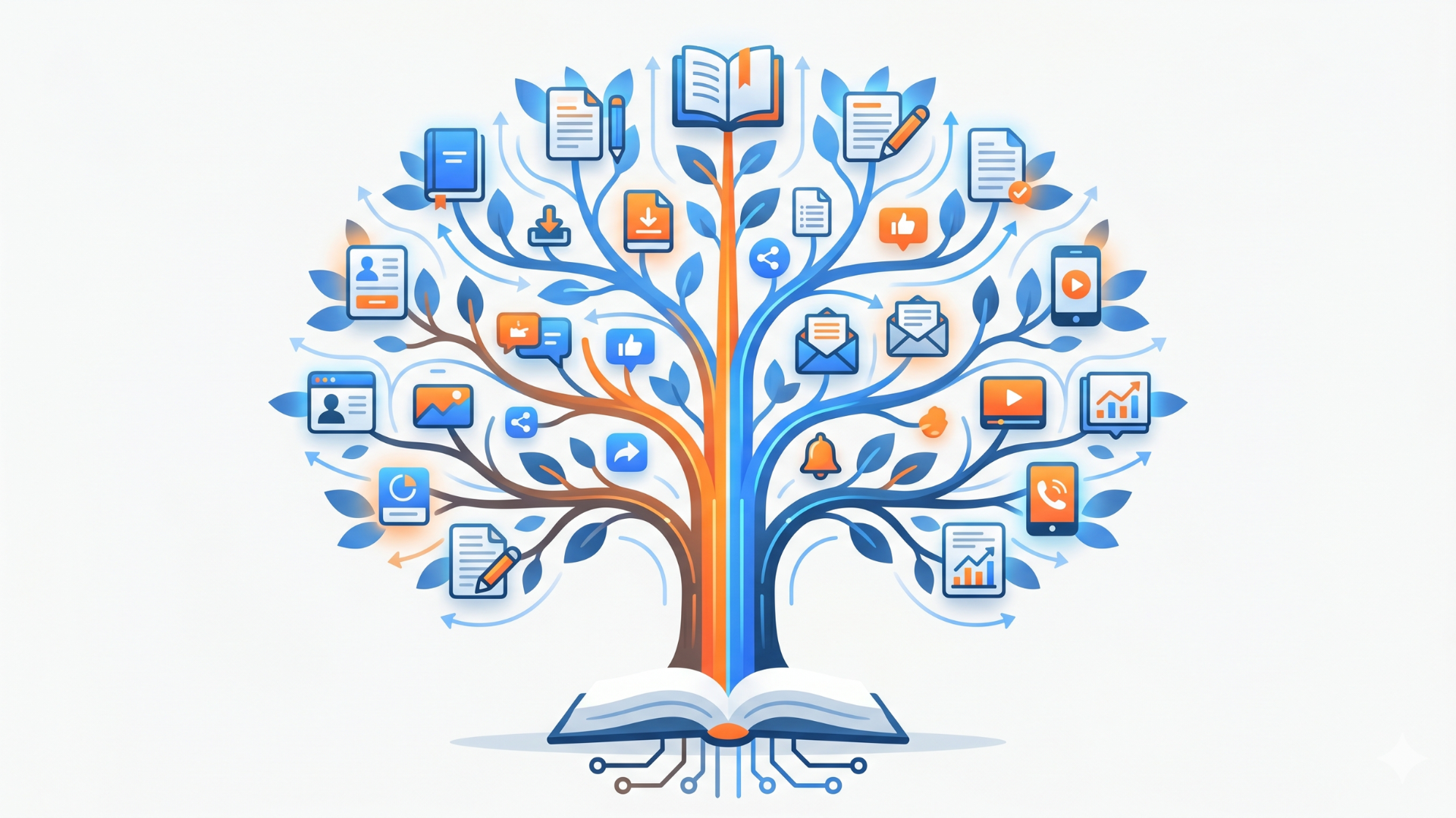 1本の記事から枝葉が広がる横展開のイメージ